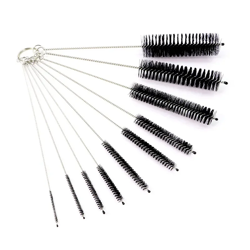 10 teile/satz Edelstahl Weiche Haar Pinsel Pipette Reagenzglas Baby Flasche Pinsel Multifunktionale Haushalts Reinigung Werkzeuge Set – Detail 5