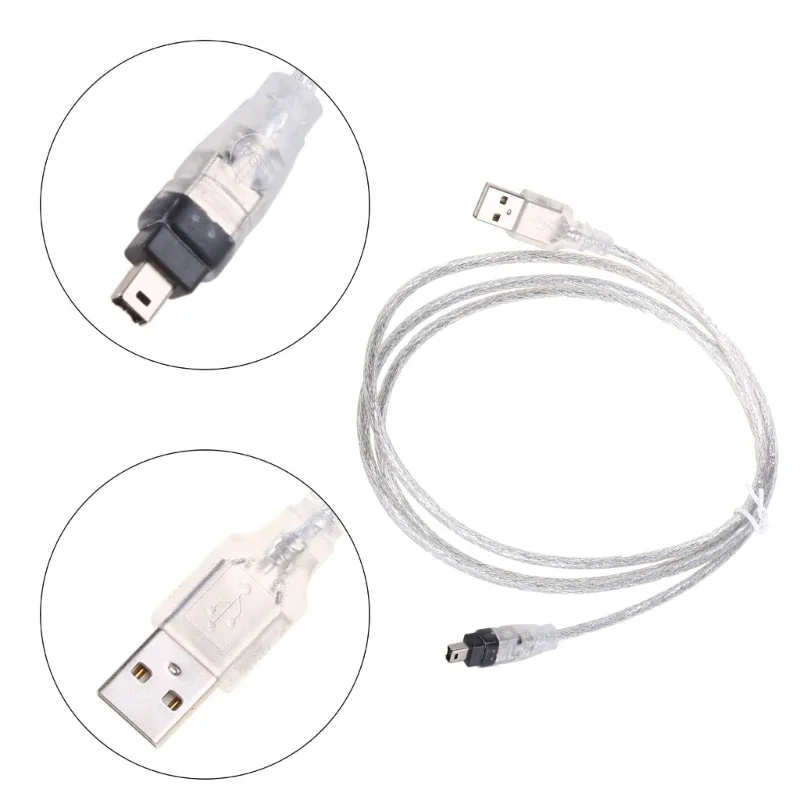 1.4m USB to Firewire IEEE 1394 4P Male Adapter Cable Wire, iLink Converter Adaptor Cord Line 4-Pin