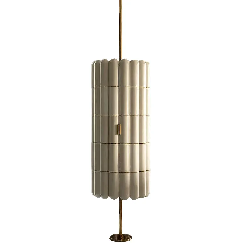 Household designer round column red wine display cabinet