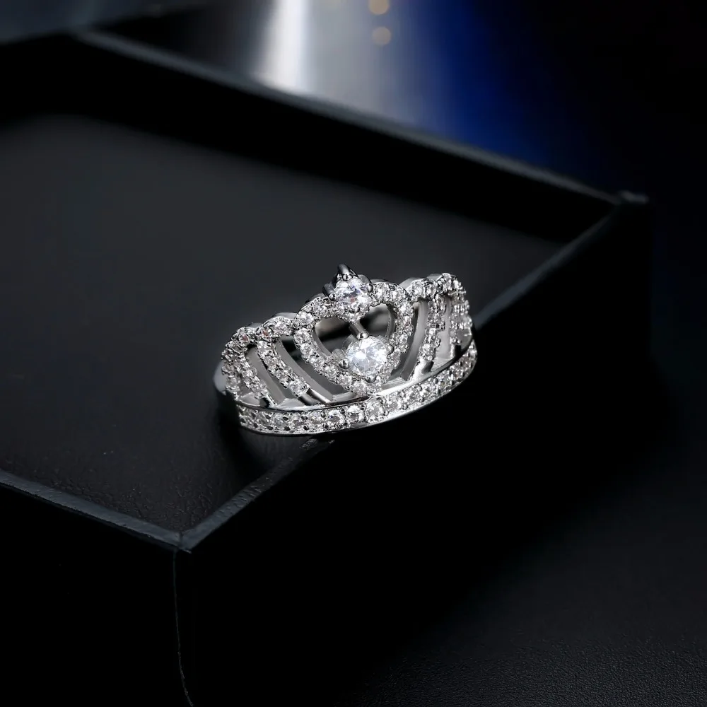 Zircônia Zircon Cristal Anel Para Mulheres, Coroa De Luxo, Festa De Casamento, Milangirl Jóias