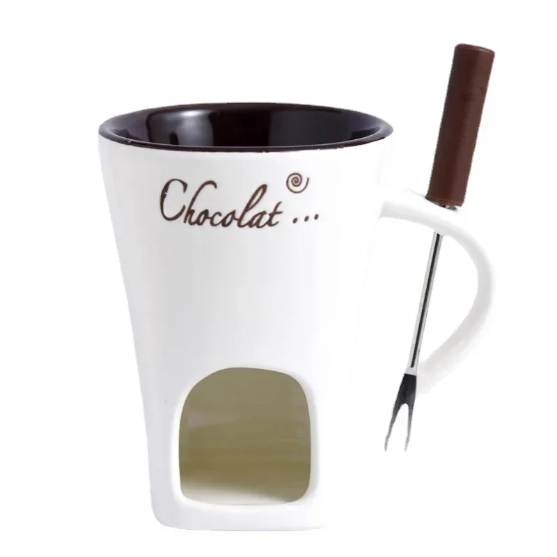 Fondue Mug Set Personal Mini Fondue Chocolate Maker Kit Individual Butter Melter Cup Small Warmer Fondue Pots Cheese Ice Cream