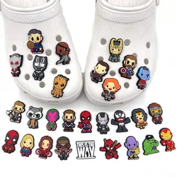 Breloques de chaussures Marvel Avengers pour Crocs, décorations de chaussures bricolage, accessoires, décoration de sandales Spiderman, cadeaux de fête pour enfants, 30 pièces