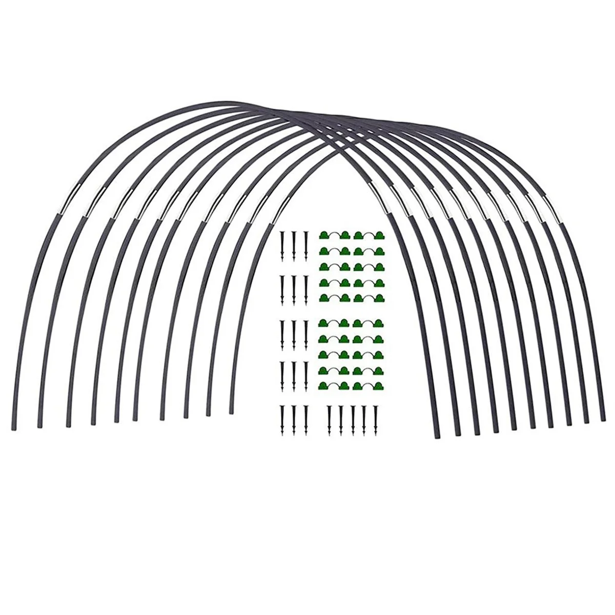 Garden Greenhouse Hoop Set, Gardening Folding Fiber Pole Set, Arch Greenhouse Planting Tunnel