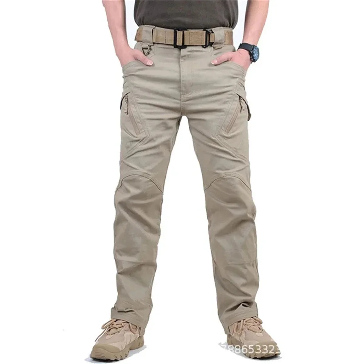 Plus Size Mens Tactical Pants Multiple Pocket Elasticity Military Urban Commuter Tacitcal Trousers Men Waterproof Cargo Pants QC
