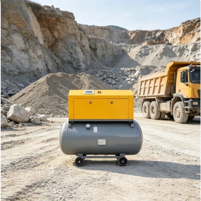 Customized 3-In-1 Air Compressor 4Kw/5.5Kw/7.5Kw All in One 8 10Bar Industrial Rotary Screw Air Compressor With Tank and Dryer