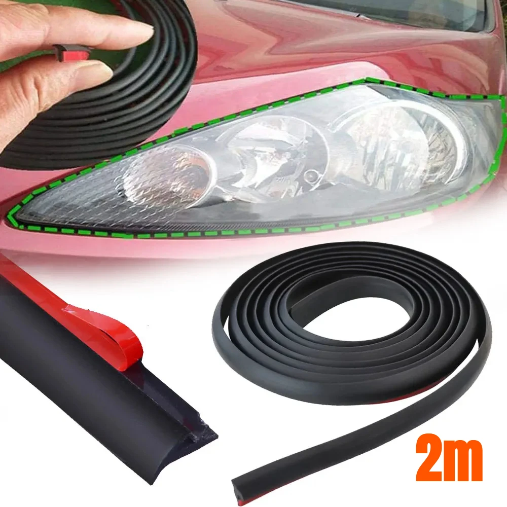 

2m Car Slanted T-Bead Sealant Rubber Sealing Strip Accessories Auto Door Windshield Waterproof Gap Filling Weatherstrip Parts