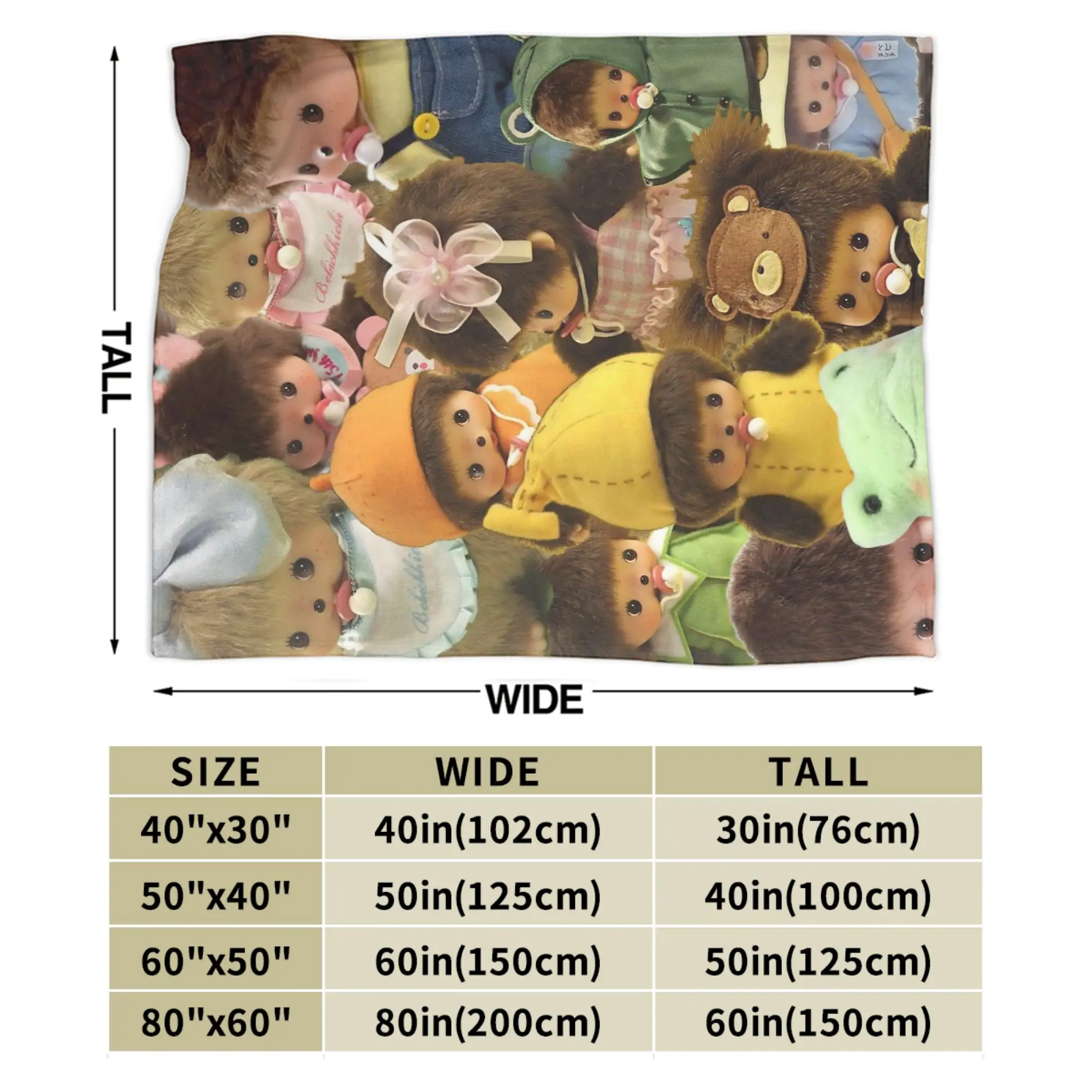 Monchhichis كون تشان زوجين بطانية لطيف الكرتون الصوف الجدة الدافئة رمي بطانية للمنزل كل موسم في الهواء الطلق #6