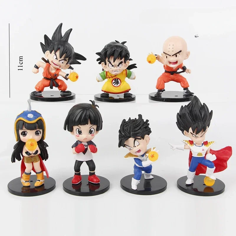 Figuras de acción coleccionables de juguete, modelo de bola de dragón de Color aleatorio, Goku, Chichi, Piccolo, Krillin y más, 1 ud.