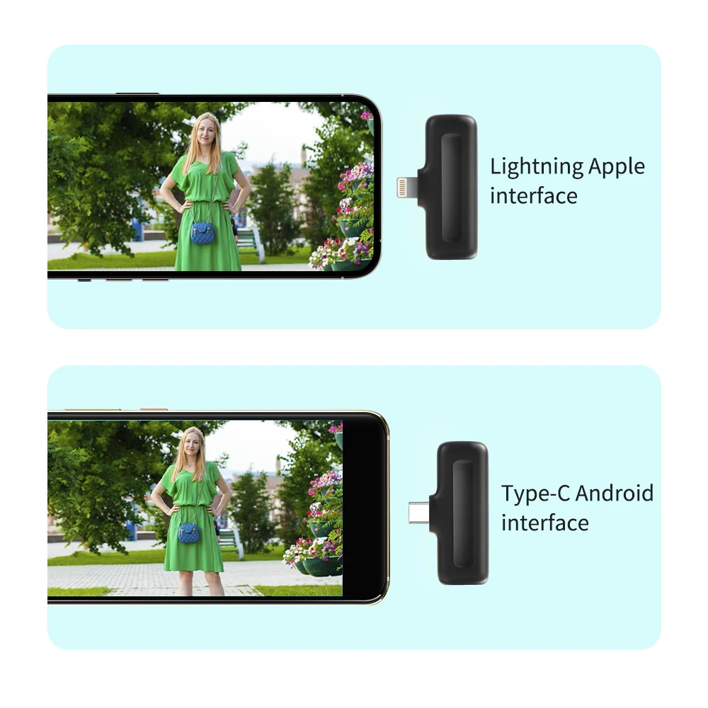 SH Di Động Không Dây 20M Lavalier Microphone Máy Phát Và Máy Thu Kẹp Lable Video Âm Thanh Mic Với Loại-C Lightning