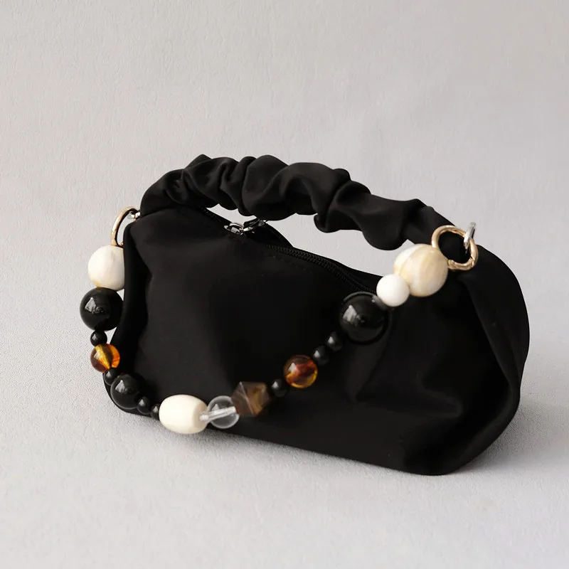 New Woman Bag  Strap Accessory Brown Black Acrylic Resin Beads Parts Luxury Handcrafted Wristband Women CUte Bag Handle Chain