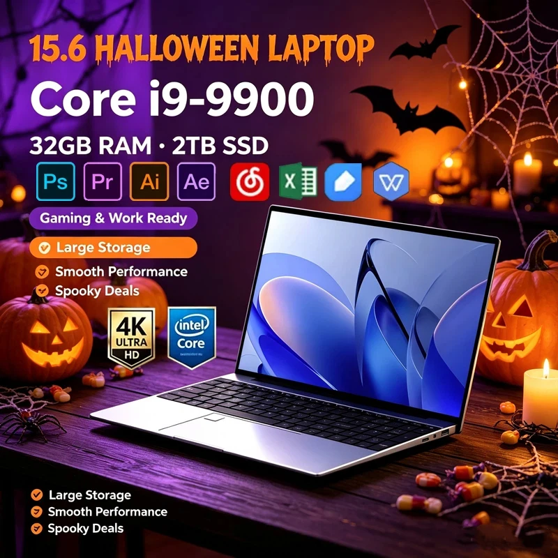 15.6" Ultra Slim Gaming Laptop Intel Core i9‑9900,16GB DDR4 1TB SSD,Win11,FHD 1080P WiFi6 BT5.2 for Gaming Design Office Study