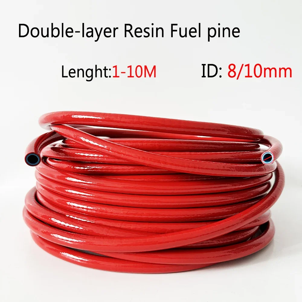 ID 8mm/10mm Fuel Pipe Resin Wire-clamping Oil-resistant Diesel Oil Gasoline Hose Rubber Fuel Tube Three tiered staffing