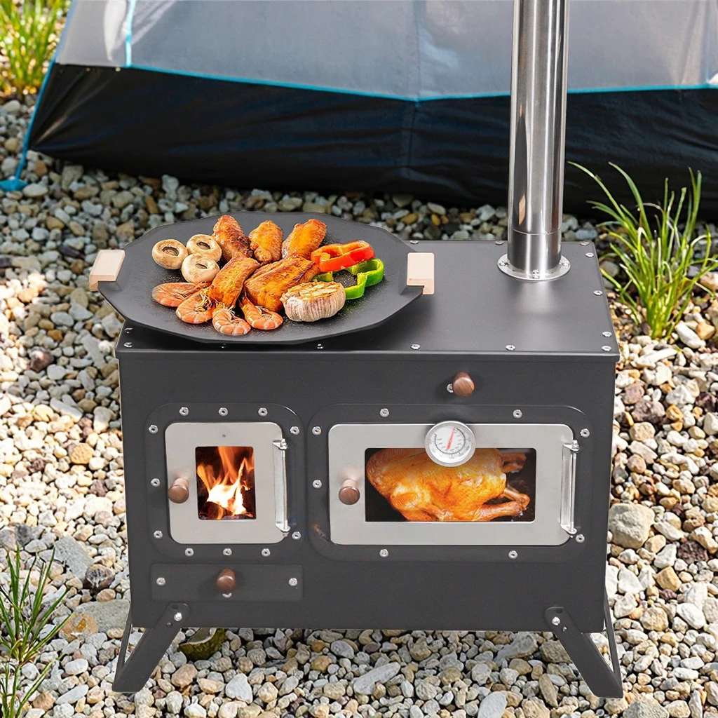 Newly launched large multi-fuel outdoor wood stove cooking wood stove with bread pizza oven