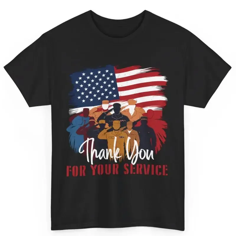 Veteran Support Memorial Day Thank You For Your Service Baumwoll-T-Shirt