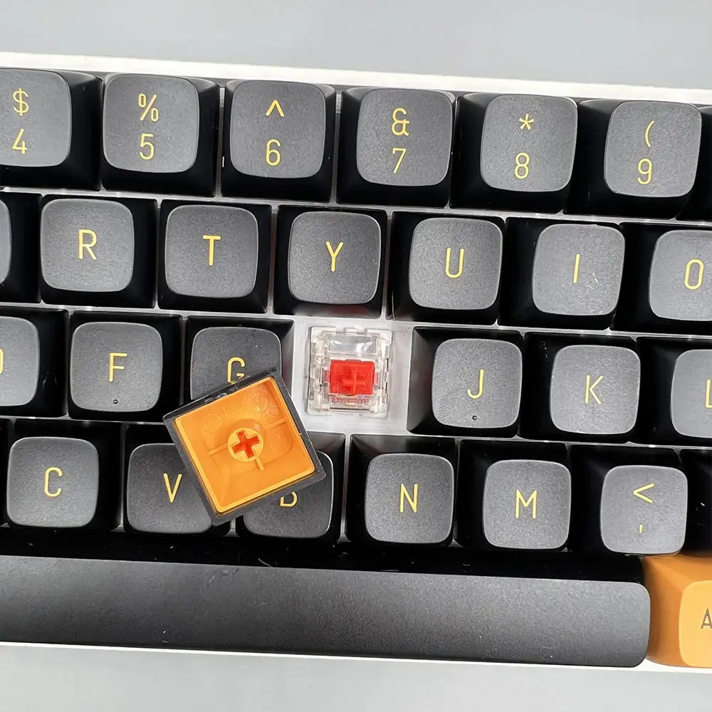 149 مفتاحًا أسود أصفر CSA أغطية مفاتيح مزدوجة النار PBT Keycap لـ Cherry Mx Switch غطاء مفاتيح لوحة مفاتيح الألعاب الميكانيكية DIY