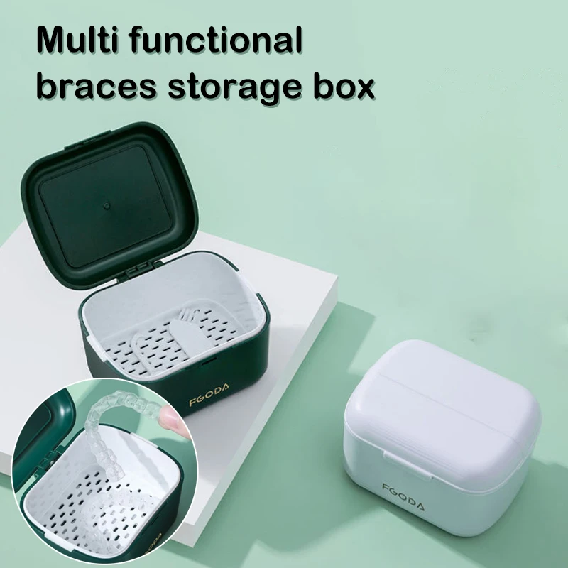 1PCS Orthodontic Retainer Bracket Storage Box Soaking Invisible Dental Cover Retainer Storage Portable Soaking Cleaning Box