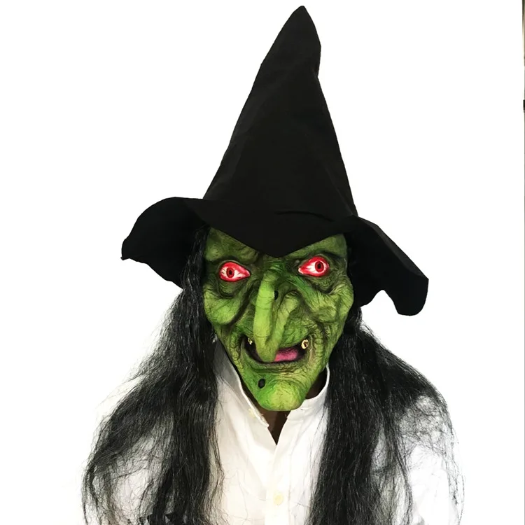 

Hot-selling classic witch pirate mask halloween witch latex hood hat show props