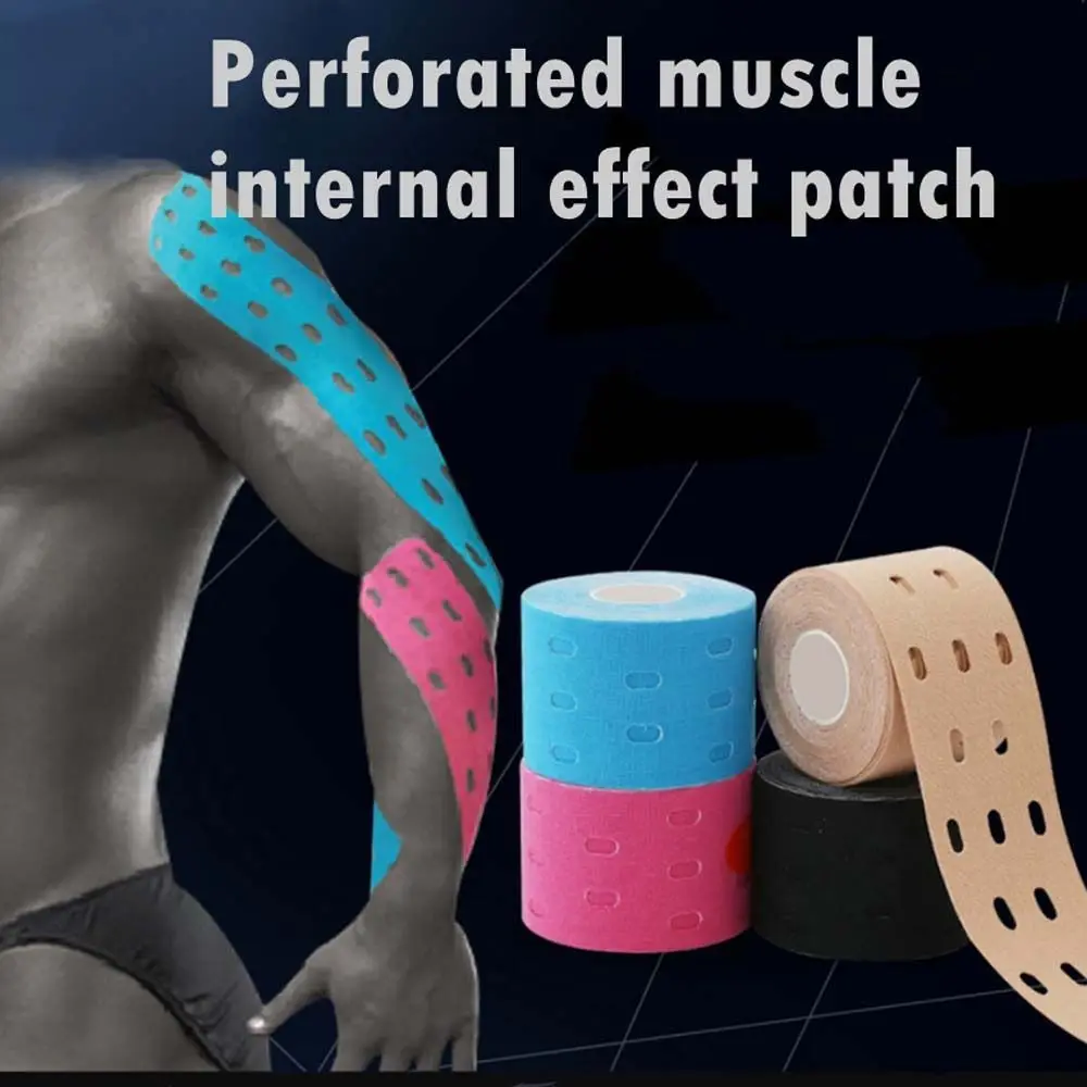 

5m X 5cm Muscle Tape Elastic Physiotherapy Therapeutic Tape Currency Perforated Self-Adhesive Bandage Basketball