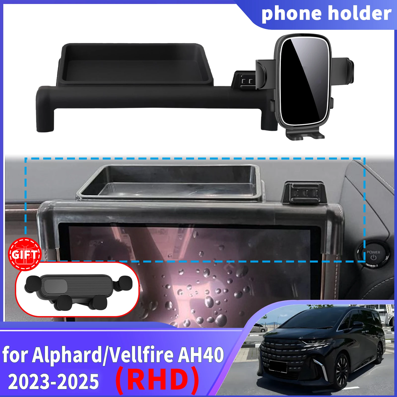 

for Toyota Alphard Vellfire 40 AH40 2023 2024 2025 (RHD) RHD ​​​​Navigation Phone Holder Mount Customized Car accessoires