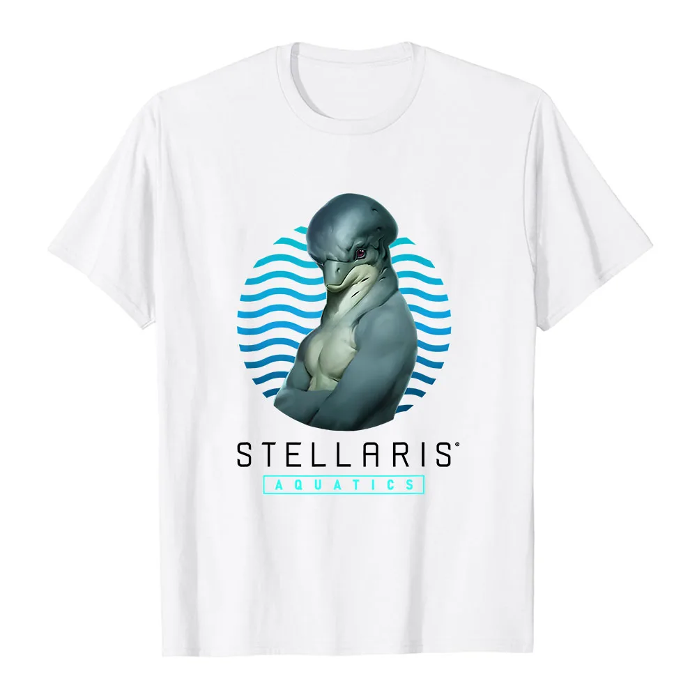 Stellaris Dolphin Graphic T-Shirt Summer O-neck Cotton Men's Tshirts Unisex Streetwear Short Sleeve Casual Loose Tees Print Tees