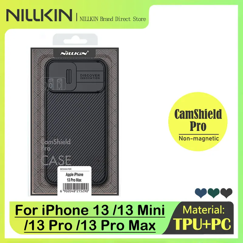 Capa Nillkin para iPhone 13/13 Plus/13 Pro/13 Pro Max, proteção de privacidade para câmera Len Slide, PC rígido resistente a quedas + capa traseira TPU