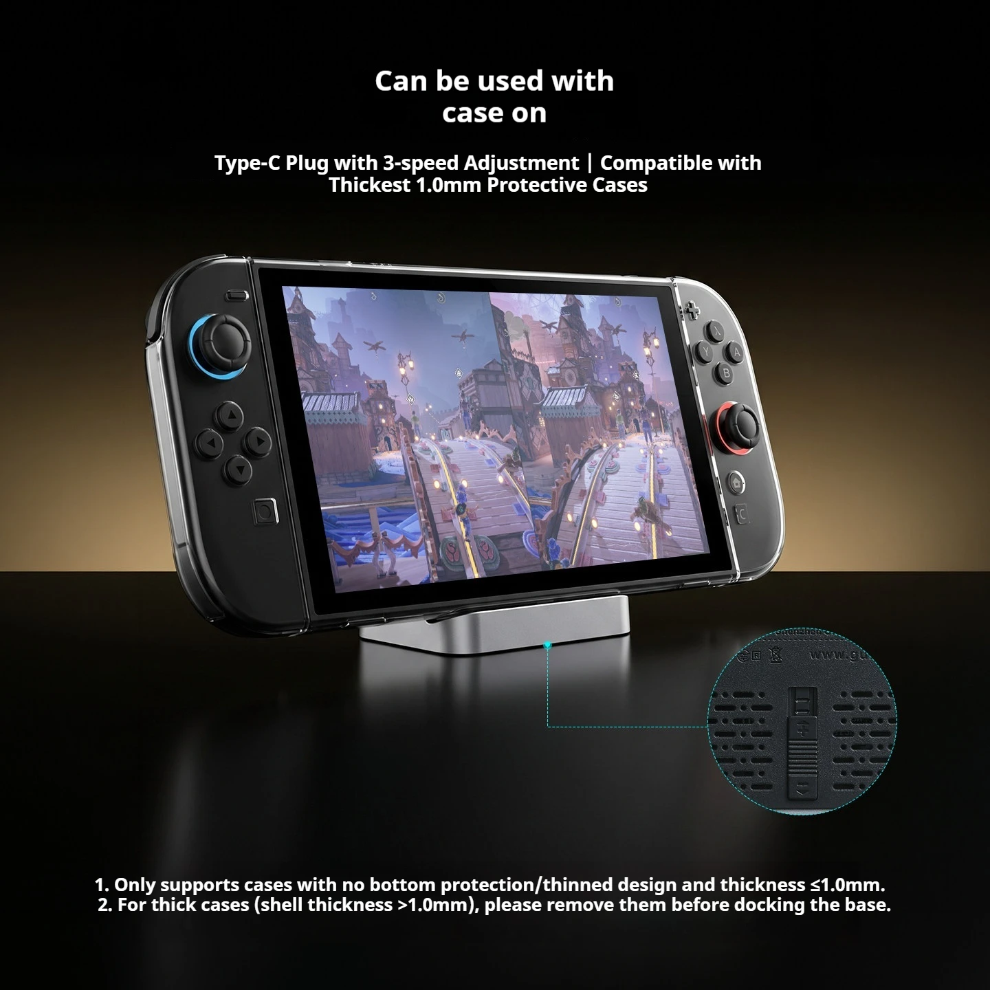 Stacja dokująca Gulikit Switch, przenośna, wieloportowa, wyjście 4K 60Hz HDR, ładowanie 100W PD, kompatybilna z Nintendo Switch 2 OLED. — zdjęcie produktu 6