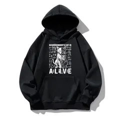 Schrodinger's Cat Dead and Alive Physics Hoodie Men Women Aesthetic Sweatshirts Fall Oversized Pullovers Creative Harajuku Hoody