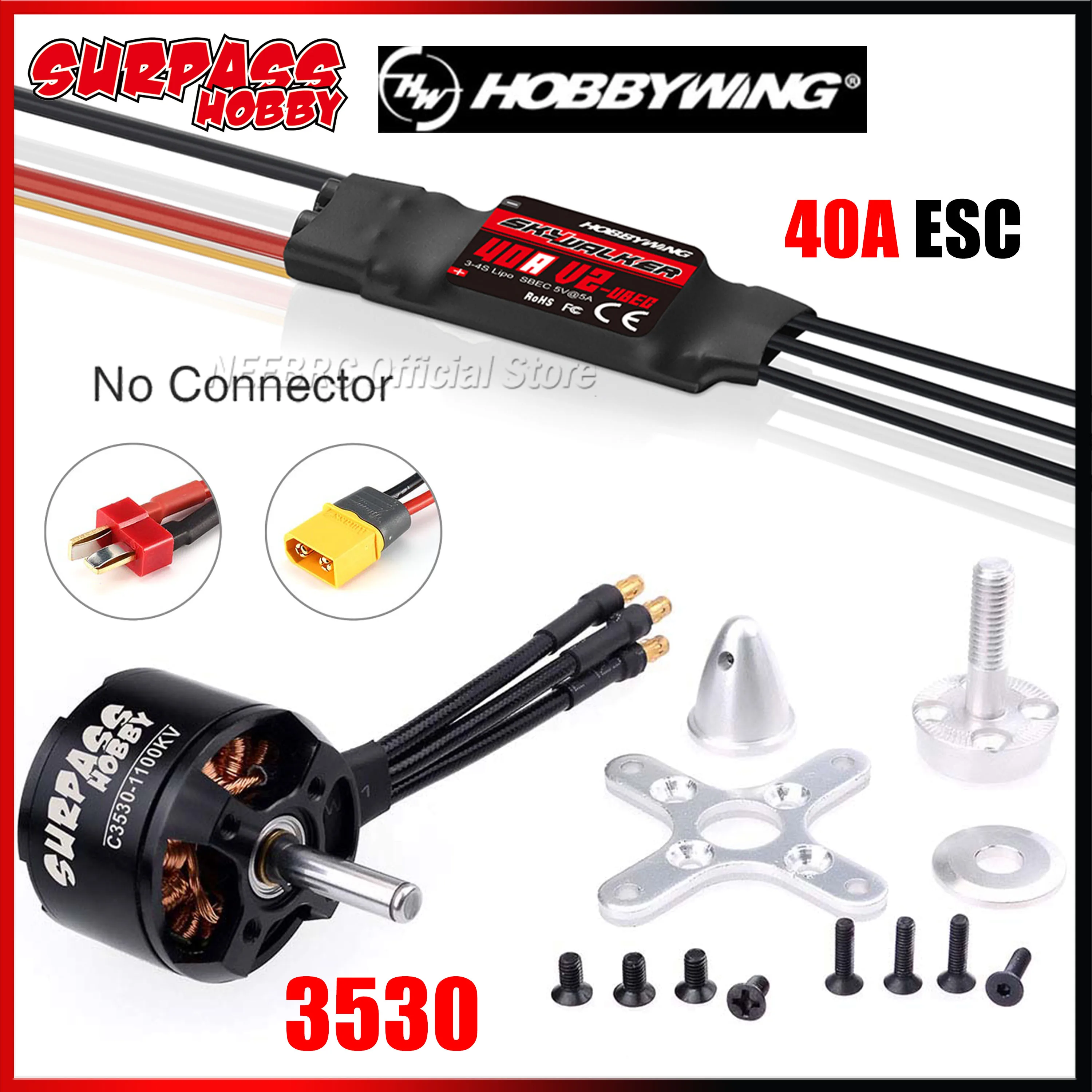

SURPASS HOBBY 3530 Brushless Motor Skywalker 40A V2 ESC UBEC Speed Controler Combo T/XT60 for RC FPV Fixed Wing Plane Drone Part