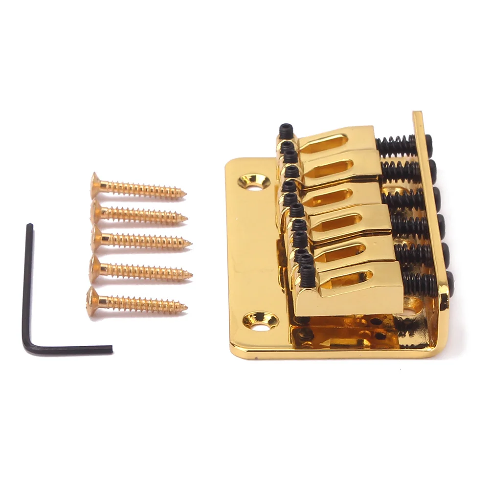 

1Set Fixed Ukulele Bridge Metal Saddle 6 String Strain Plate Bridge Guitar Musical Instrument Replacement Golden 73mm