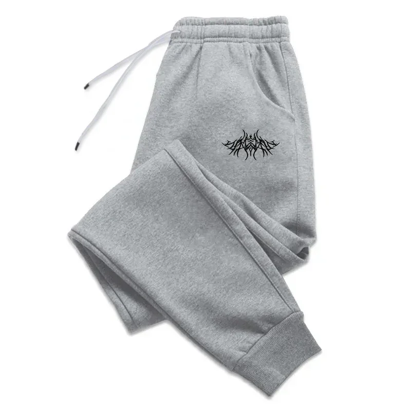 

2025 Simple Men's Sports Pants Comfortable and Soft Casual Sports Pants with Gym Print Strap Running Pants