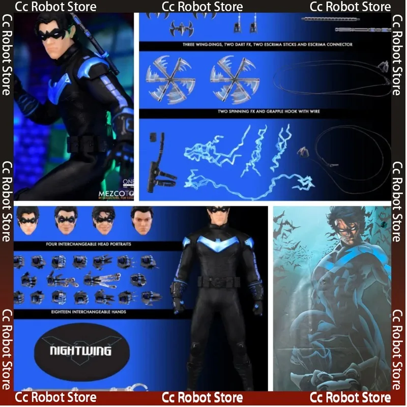 【在庫あり】売れ筋商品 100%正規品 メズコトイズ ナイトウィング 1/12 バットマン アニメーション コレクタブル アクションフィギュア モデル玩具