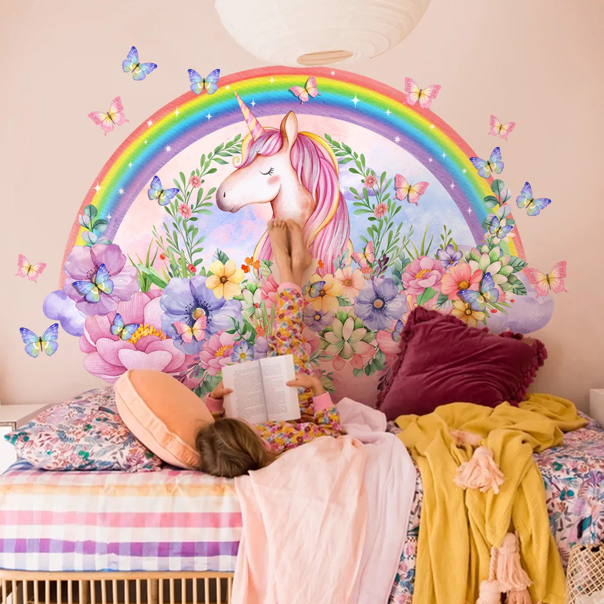 Large Unicorn Vinyl Child Wall Stickers For Baby Girl Room Decor Bedroom Accessories Adhesive Wallpaper Wall Decal  Room Decor