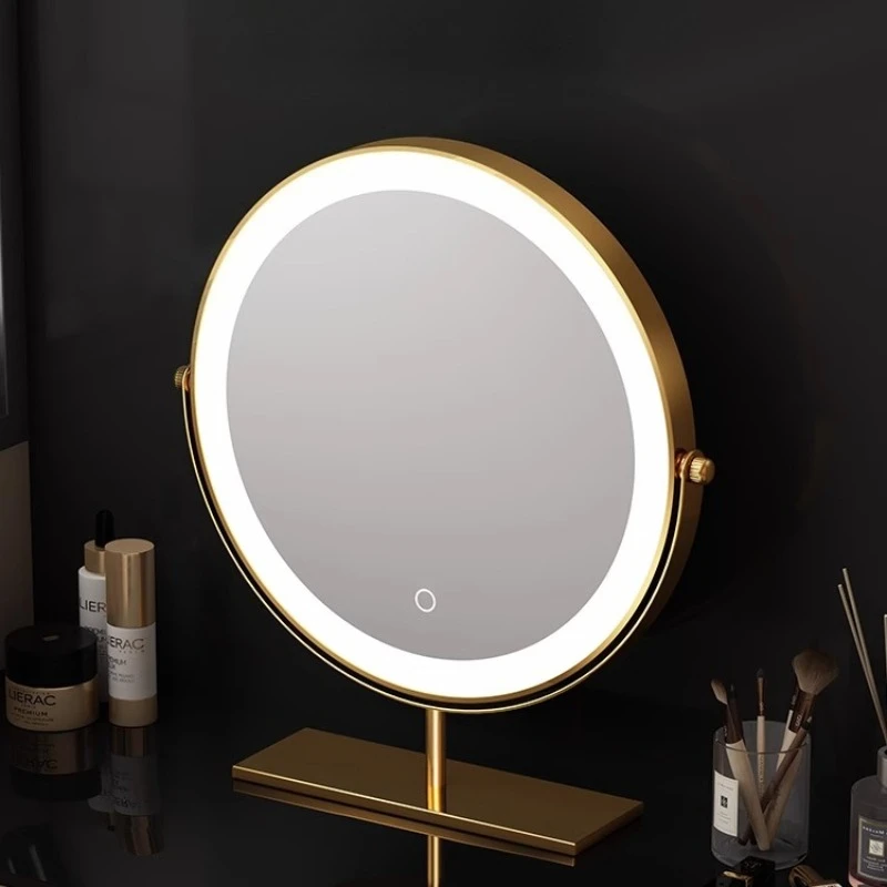 

Metal Simple Desktop Makeup Mirror Makeup Mirror LED Light Smart Mirror Room Decoration Home Decoration Mirrors Decorative Decor