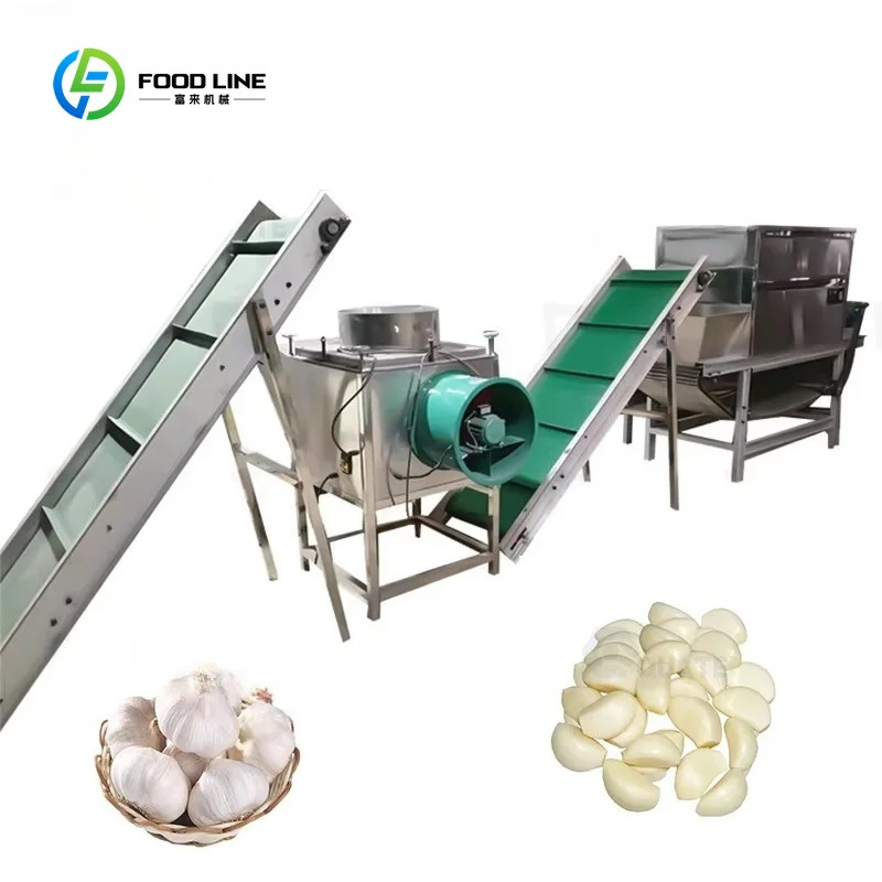 Customized Automatic Garlic Peeling Production Line Dry Garlic Skin Removing Processing Line