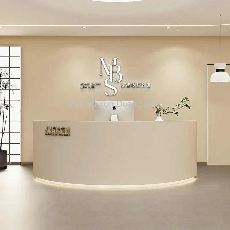 

Современный прилавок из плексигласа для мебельных магазинов, витрина для одежды, винтажная офисная стойка ресепшн, профессиональная стойка для приёма посетителей