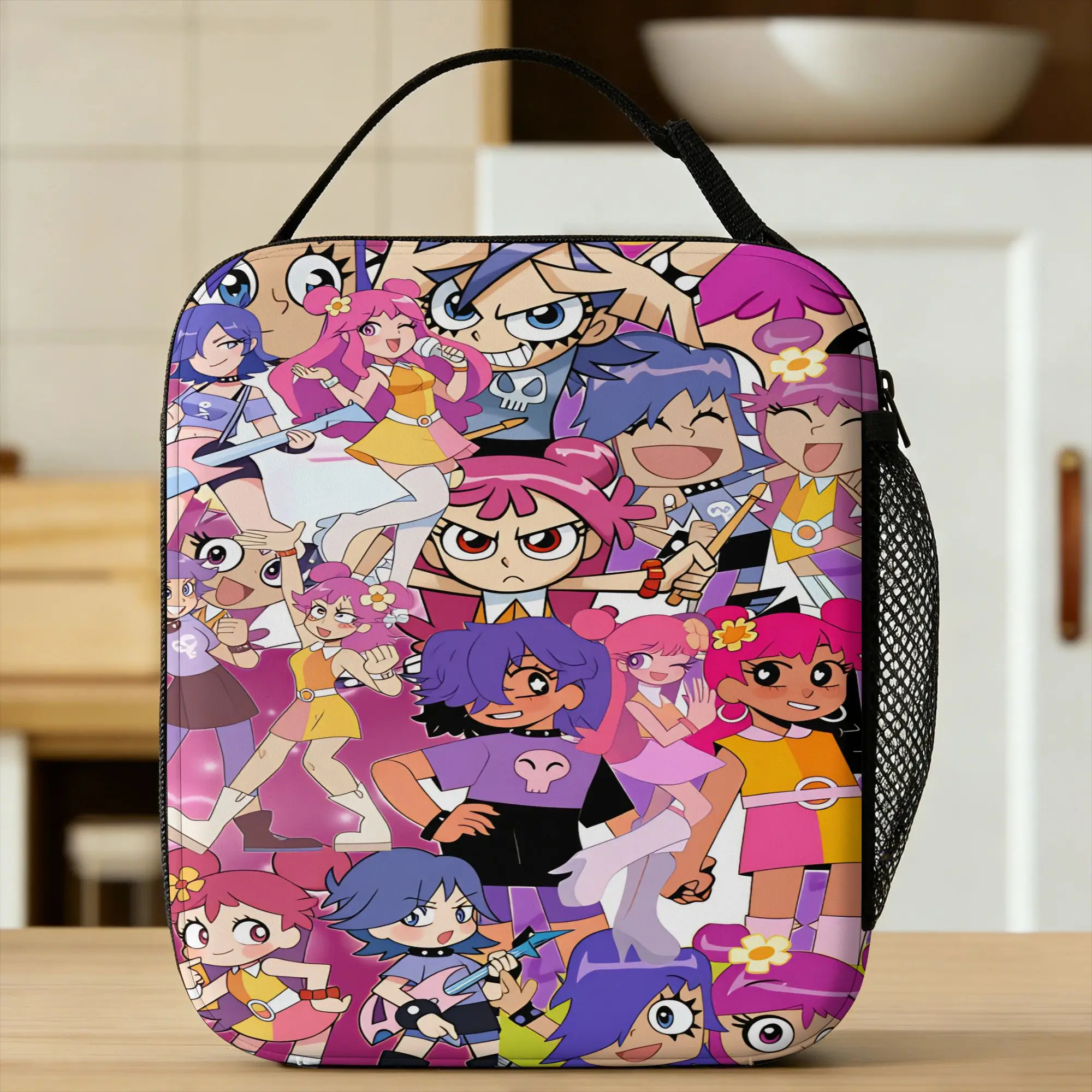 Hi Hi Puffy AmiYumi Lunch Bag  Fun Lunch Box For Unisex Outdoor Picnic Portable Insulated Cooler Bag Oxford Print Tote Food Bags