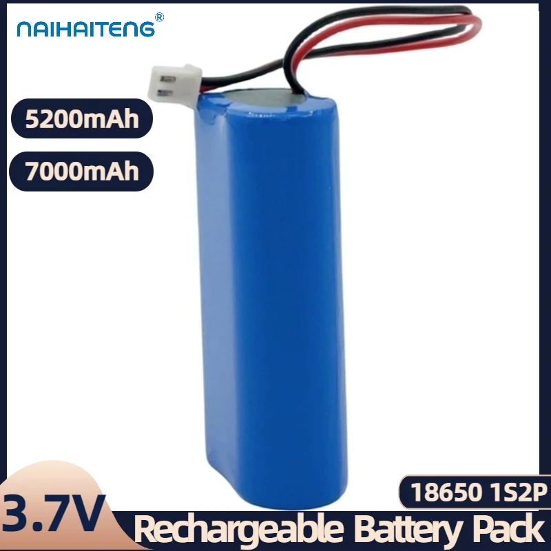 3.7V 5200mAh 7000mAh 1S2P 18650 Rechargeable Li-ion Battery Pack Customizable Available For Radio Headlight Singing Machine etc.