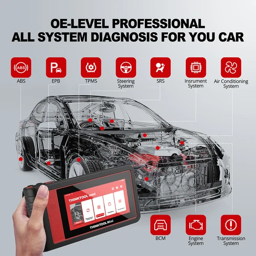 Imagen 2 del producto THINKCAR-herramienta de diagnóstico de coche THINKTOOL MINI profesional, escáner OBD2 automático, sistema completo, lectura de código claro, reinicio 28, gratis de por vida