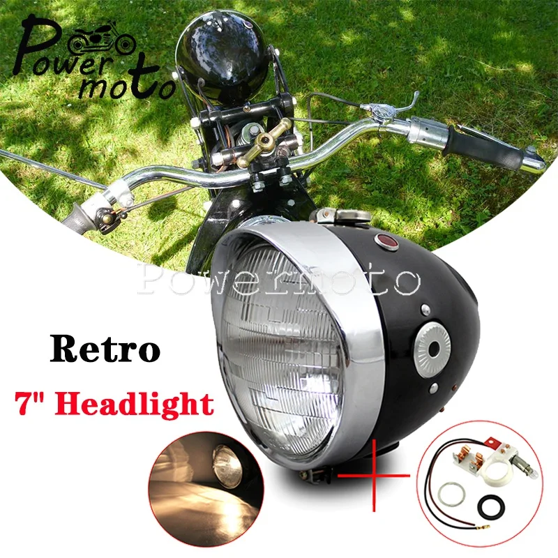 Motorcycle Retro 7 Inch Headlight Headlamp Lights For Zundapp DB DS DBK KS KS750 K750 Replika Wehrmacht BW40 Dnepr Ural Sidecar