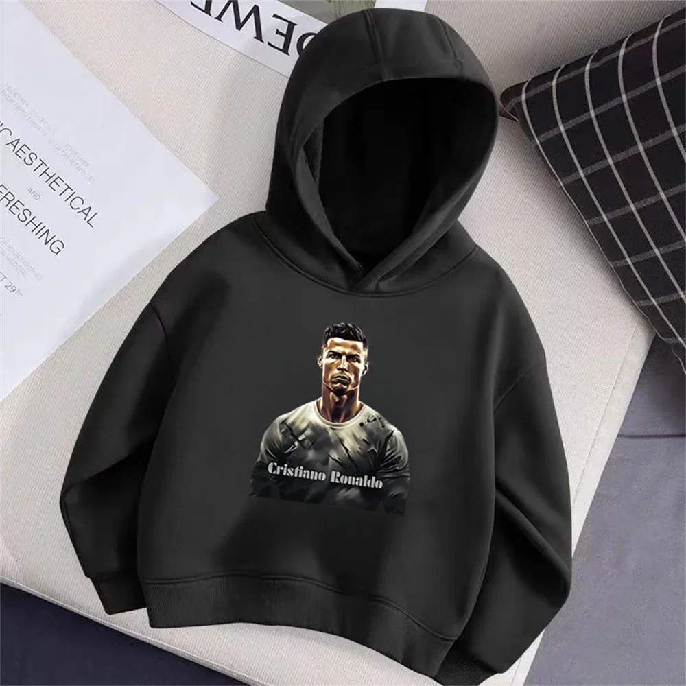 Boys and Girls Hooded Sweatshirts, Cartoon, Anime, Football Star Printed Streetwear, Fashionable Tops, Children's Gifts