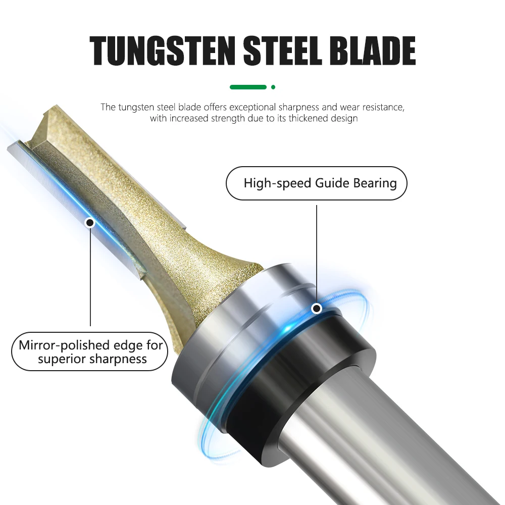 LAVIE 1/2 'Shank คุณภาพอุตสาหกรรมแบริ่งคู่สล็อตตัด Router Bit สําหรับเครื่องตัดไม้ I13013B0822GD