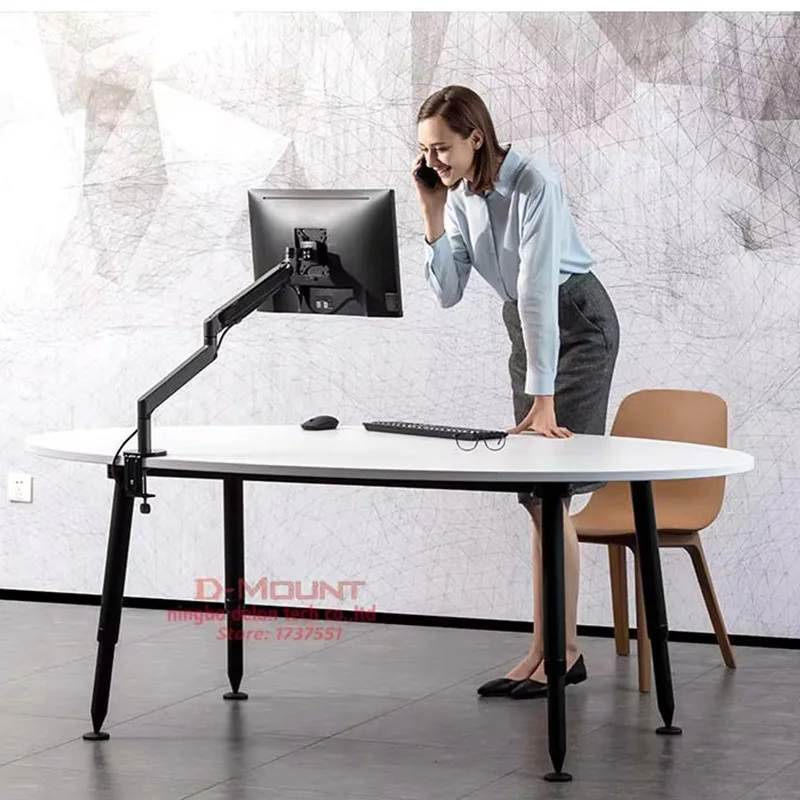 OZ-1 aluminum Gas Spring 17-32 inch Monitor Desk Stand Holder long Arm Monitor Mount Bracket VESA 75 100 clamp base