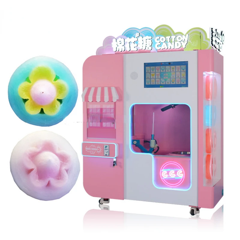 Hot Sale Custom Design Highly Interactive Vending Machine Making Cotton Candy Machine Smart Cotton Candy Machine