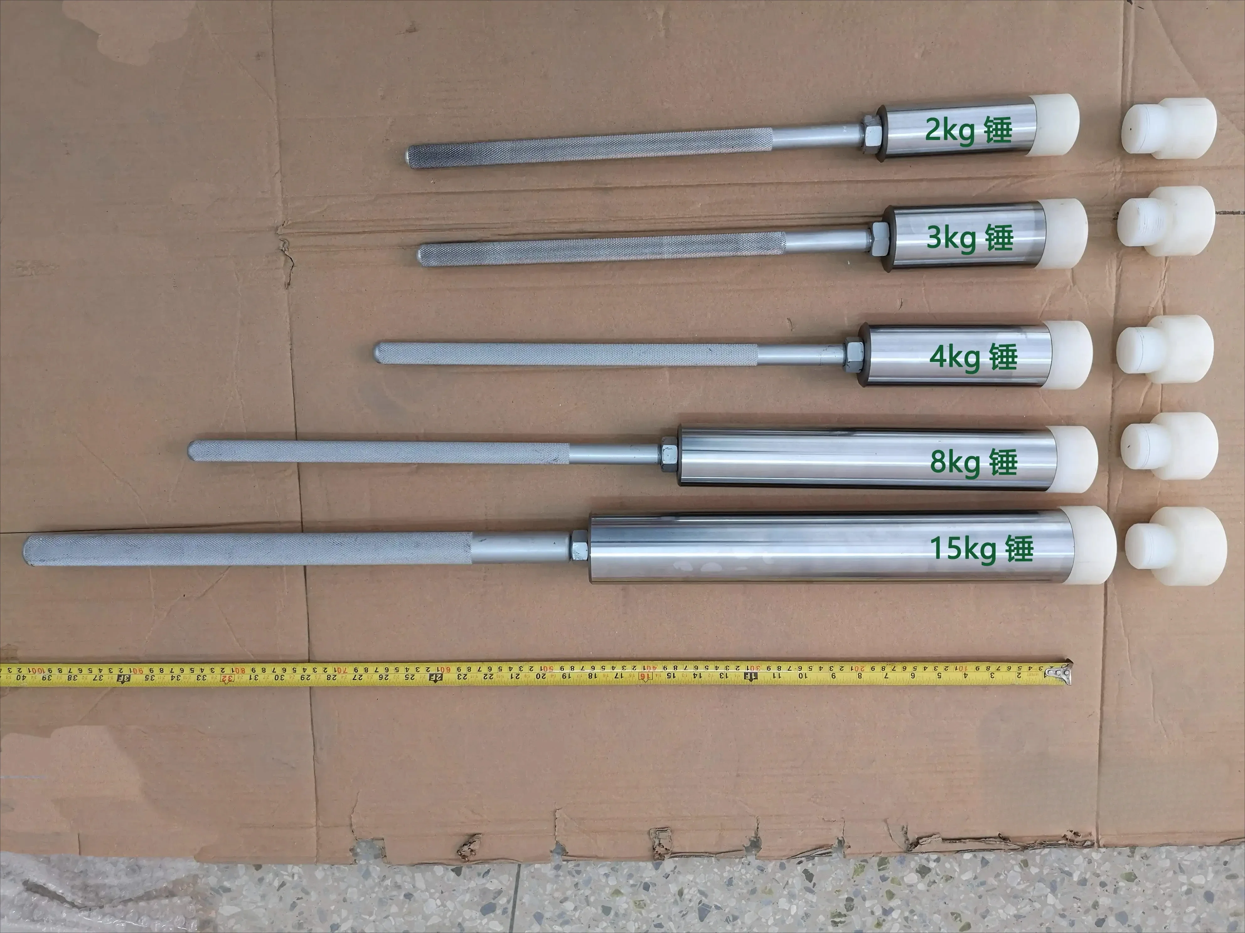 Low strain hammer, force bar, small strain, nylon hammer, low strain, size, weight