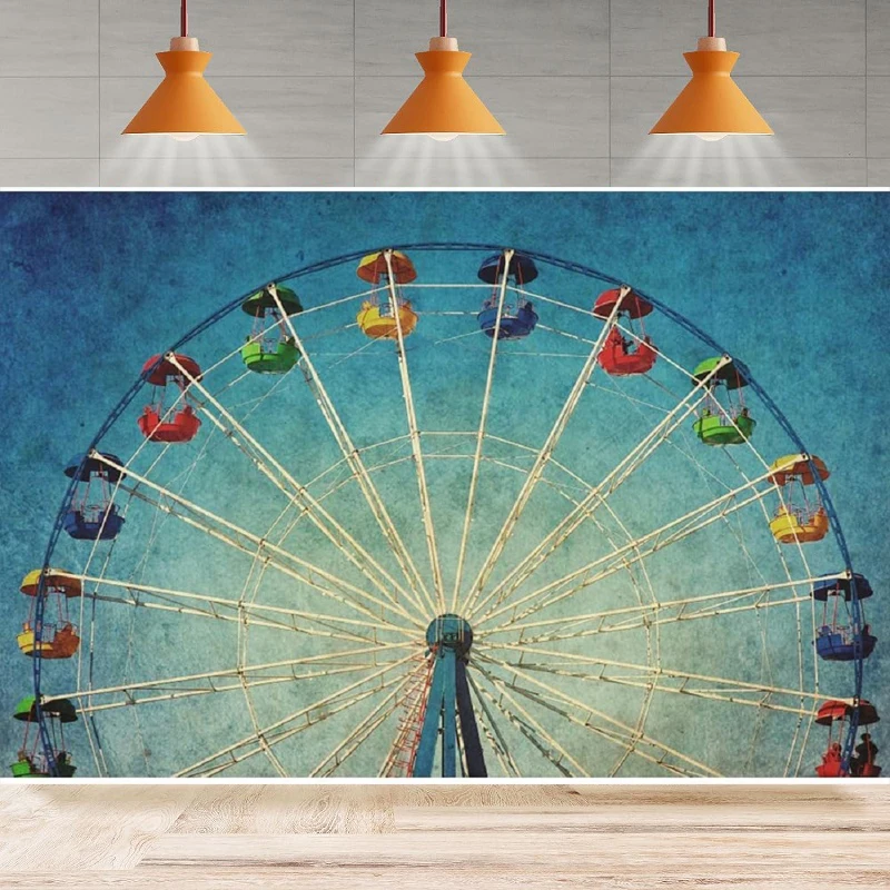 

Photography Backdrop Restoring Ancient Grand Ferris Wheel Background Home Party Backdrop Wall Banner Decor Photo Studio Props