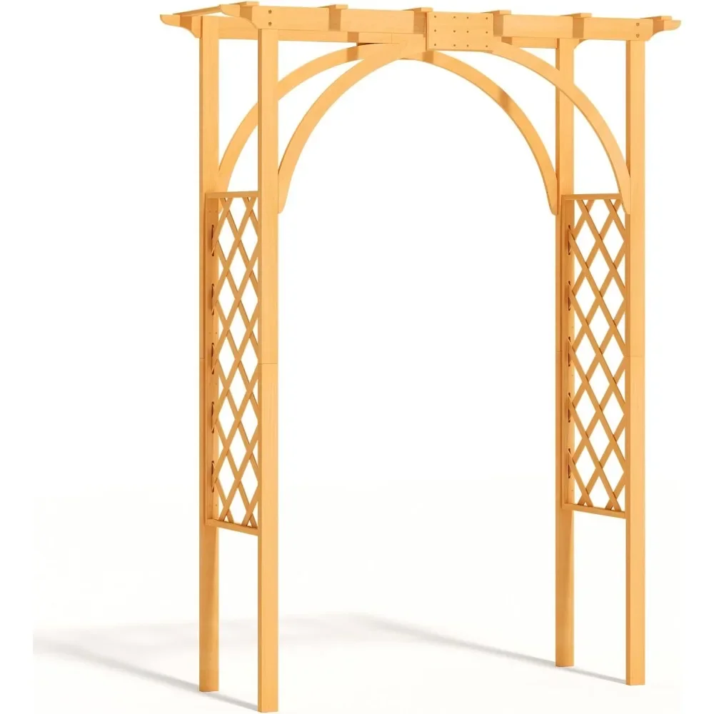 

7.1FT Garden Wooden Trellis, Garden Arch for Climbing Plants, Garden Arbor Plant Stand for Wedding Ceremony Birthdays Parties