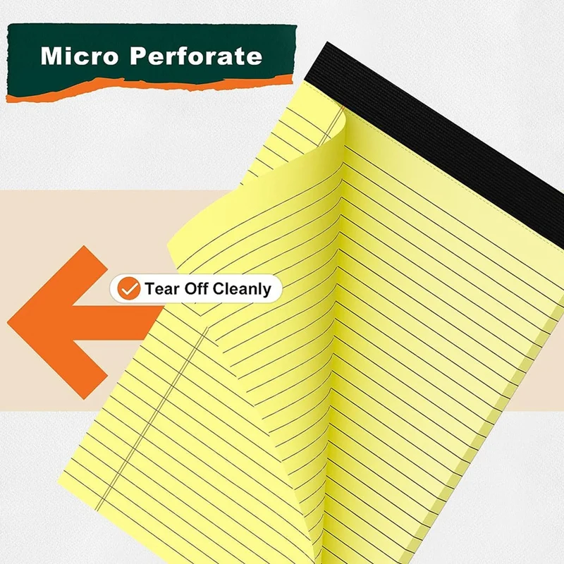 Wide Ruled Notebook Pads, Writing Pads, Notepads para escola e escritório, 8,5 em X 11 em, 8 PCs