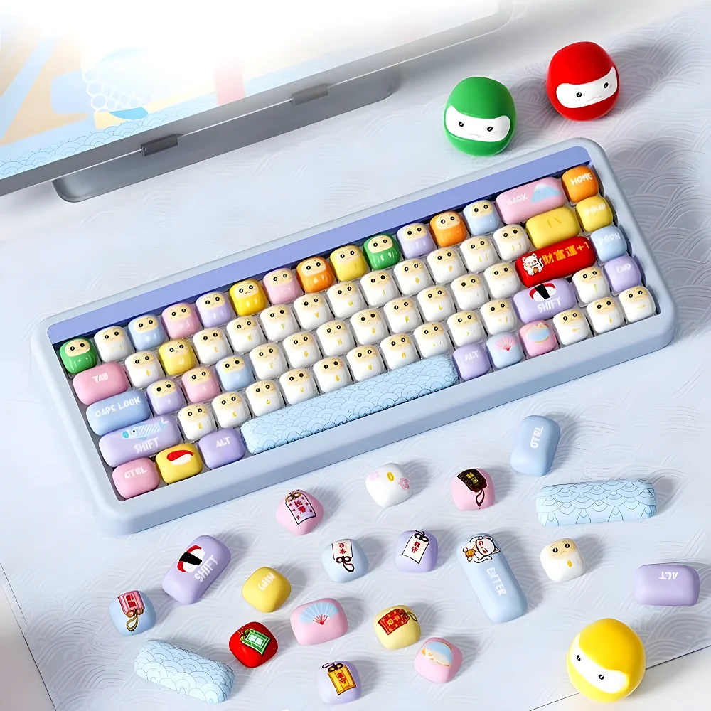 Heart's Prayer Theme Keyboard Keycap Set PBT MOG 138 Keys, Color, Keycaps for 21/61/87/104/108 Mechanical Keyboards