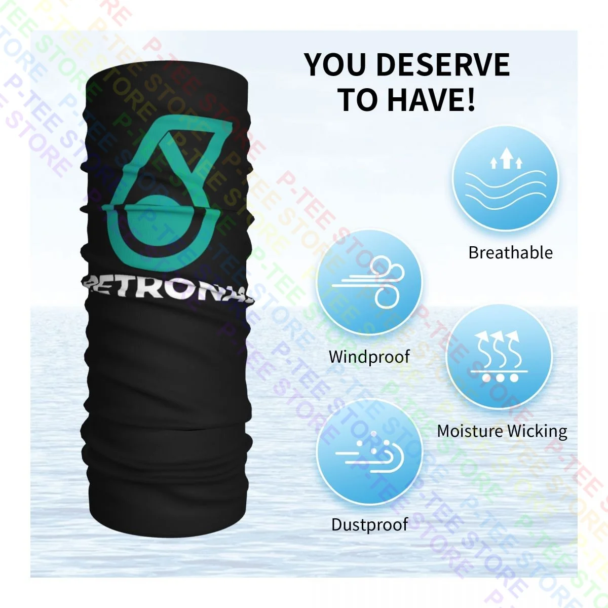 Petronas Oil Company Racing Logo Neck Gaiter Bandana Scarf Face Mask Ski Printing Outdoor Sports