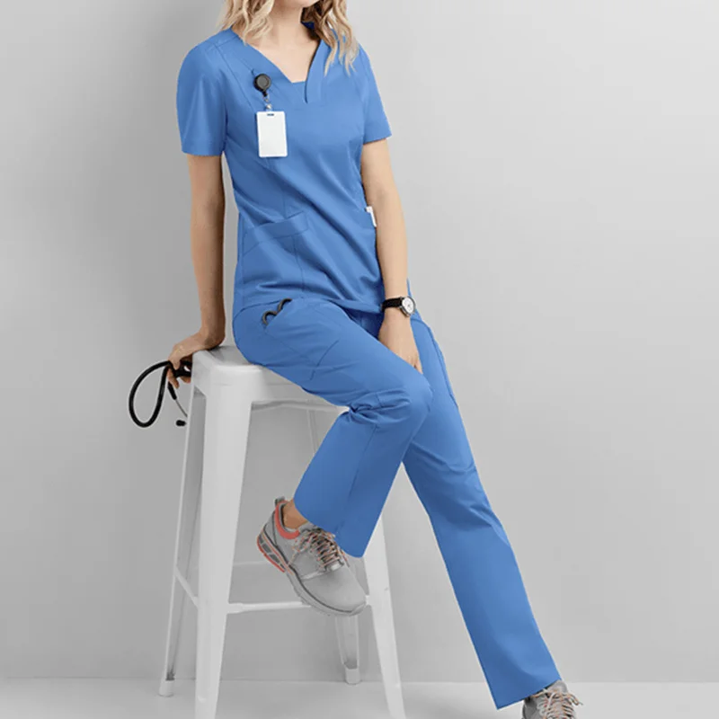 

Scrubs Nurse Accessories Medical Unisex Slim Fit Comfort Clinical Women Operating Room Work Uniform Jogger Suit